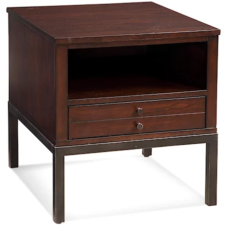 Rectangular End Table w/ Open Compartment